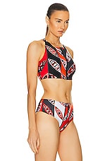 Emilio Pucci Bikini Top in Arancio & Rosso, view 2, click to view large image.