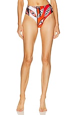 Emilio Pucci Bikini Bottom in Arancio & Rosso, view 1, click to view large image.