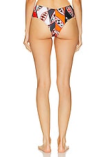 Emilio Pucci Bikini Bottom in Arancio & Rosso, view 3, click to view large image.