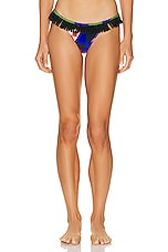 Emilio Pucci Lycra Bikini Panties in Blu & Fuxia, view 1, click to view large image.