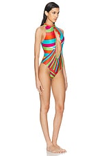 Emilio Pucci One Piece Swimsuit in Arancio & Fuxia, view 2, click to view large image.
