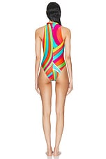 Emilio Pucci One Piece Swimsuit in Arancio & Fuxia, view 3, click to view large image.