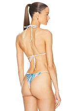 Emilio Pucci Bikini Top in Celeste & Bianco, view 3, click to view large image.