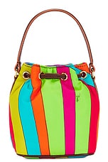 Emilio Pucci Drawstring Pouch Bag in Arancio & Fuxia, view 4, click to view large image.