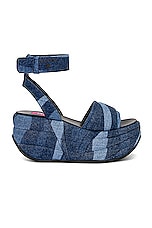 Emilio Pucci Wedge Sandal in Blu & Celeste, view 1, click to view large image.