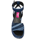 Emilio Pucci Wedge Sandal in Blu & Celeste, view 4, click to view large image.