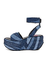 Emilio Pucci Wedge Sandal in Blu & Celeste, view 5, click to view large image.