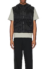 Engineered Garments Hooded Short Vest in Black, view 3, click to view large image.