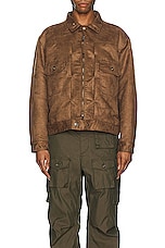 Engineered Garments Trucker Jacket in Khaki, view 3, click to view large image.
