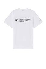 Engineered Garments Printed Cross Crew Neck T-shirt in White, view 1, click to view large image.