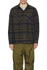 Engineered Garments Classic Shirt in in Navy & Olive, view 4, click to view large image.