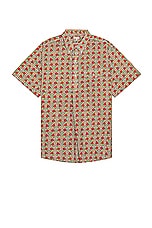 Engineered Garments Popover Bd Shirt in Orange & Green, view 1, click to view large image.