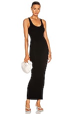 Enza Costa Silk Rib Ankle Length Tank Dress in Black, view 1, click to view large image.