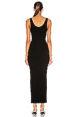 Enza Costa Silk Rib Ankle Length Tank Dress in Black, view 3, click to view large image.