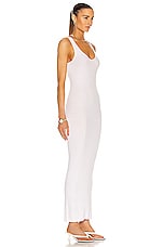 Enza Costa Silk Rib Ankle Length Tank Dress in White, view 2, click to view large image.
