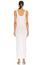 Enza Costa Silk Rib Ankle Length Tank Dress in White, view 3, click to view large image.