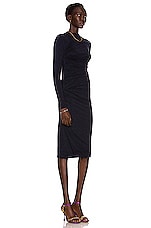 Enza Costa Lurex Jersey Twist Midi Dress in Dark Sapphire, view 2, click to view large image.