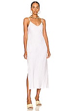 Enza Costa Linen Slip Dress in White, view 1, click to view large image.