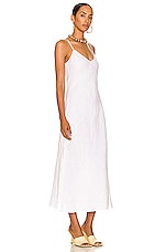 Enza Costa Linen Slip Dress in White, view 2, click to view large image.
