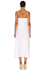Enza Costa Linen Slip Dress in White, view 3, click to view large image.