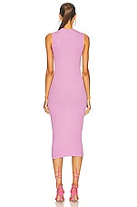 Enza Costa Silk Knit Sleeveless Twist Midi Dress in Orchid Flower, view 3, click to view large image.