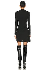 Enza Costa Lurex Jersey Slash Mini Dress in Black, view 4, click to view large image.
