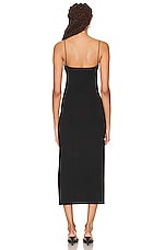 Enza Costa Italian Strappy Side Slit Maxi Dress in Black, view 3, click to view large image.