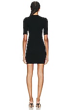 Enza Costa Silk Knit Half Sleeve Mini Dress in Black, view 3, click to view large image.