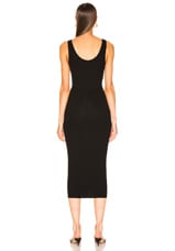 Enza Costa Rib Tank Viscose-Blend Dress in Black, view 3, click to view large image.
