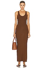 Enza Costa Silk Sweater Knit Tank Dress in Dark Whole Grain, view 1, click to view large image.