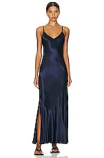 Enza Costa Bias Cut Maxi Dress in Dark Navy, view 1, click to view large image.