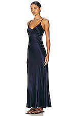 Enza Costa Bias Cut Maxi Dress in Dark Navy, view 3, click to view large image.