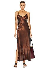 Enza Costa Bias Cut Maxi Dress in Saddle Brown, view 1, click to view large image.