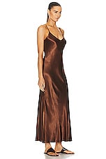 Enza Costa Bias Cut Maxi Dress in Saddle Brown, view 2, click to view large image.