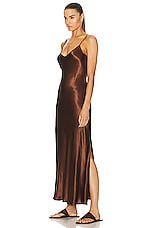 Enza Costa Bias Cut Maxi Dress in Saddle Brown, view 3, click to view large image.
