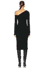 Enza Costa Knit One Shoulder Dress in Black, view 4, click to view large image.