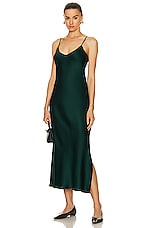 Enza Costa Silk Bias Dress in Malachite, view 1, click to view large image.