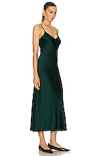 Enza Costa Silk Bias Dress in Malachite, view 3, click to view large image.