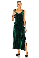 Enza Costa Silk Textured Velvet Tank Dress in Malachite, view 1, click to view large image.