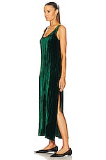 Enza Costa Silk Textured Velvet Tank Dress in Malachite, view 3, click to view large image.