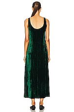 Enza Costa Silk Textured Velvet Tank Dress in Malachite, view 4, click to view large image.