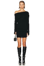 Enza Costa Slouch Sweater Dress in Black, view 1, click to view large image.