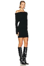 Enza Costa Slouch Sweater Dress in Black, view 2, click to view large image.