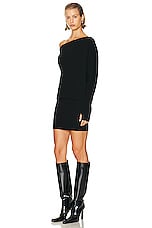 Enza Costa Slouch Sweater Dress in Black, view 3, click to view large image.