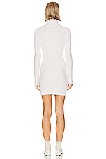 Enza Costa Rib Turtleneck Sweater Dress in Off White, view 3, click to view large image.