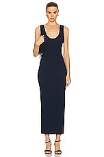 Enza Costa Puckered Tank Dress in Evening Blue, view 1, click to view large image.