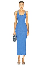 Enza Costa Silk Rib Maxi Tank Dress in Cornflower, view 1, click to view large image.
