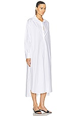Enza Costa Poplin Shirt Dress in White, view 2, click to view large image.