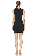 Enza Costa Textured Jacquard Sleeveless Dress in Black, view 3, click to view large image.
