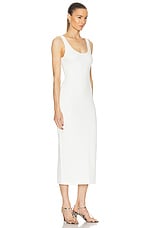 Enza Costa Textured Jacquard Tank Dress in Off White, view 2, click to view large image.
